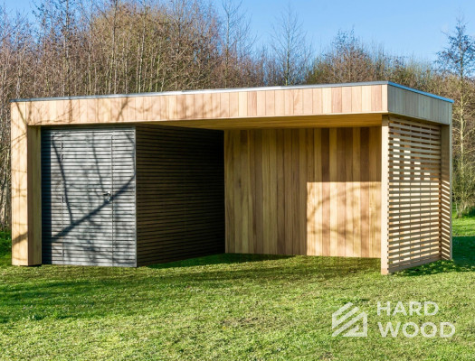 Навес из дерева плоский односкатный №143 - фото 1087