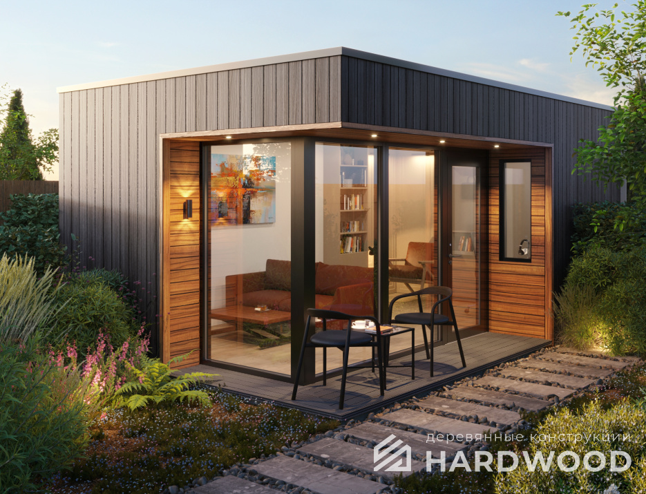 Крытая беседка для дачи деревянная 4х4 №51 - фото 1669