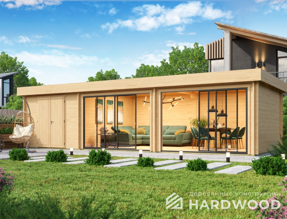 Каркасная беседка деревянная в стиле минимализм №50 - фото 1666