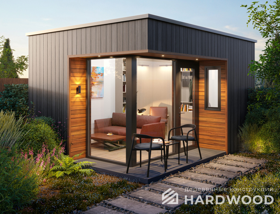 Крытая беседка для дачи деревянная 4х4 №51 - фото 1668